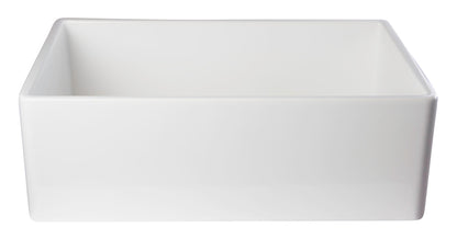 ALFI brand AB510 AB510-W White 30" Contemporary Smooth Apron Fireclay Farmhouse Kitchen Sink