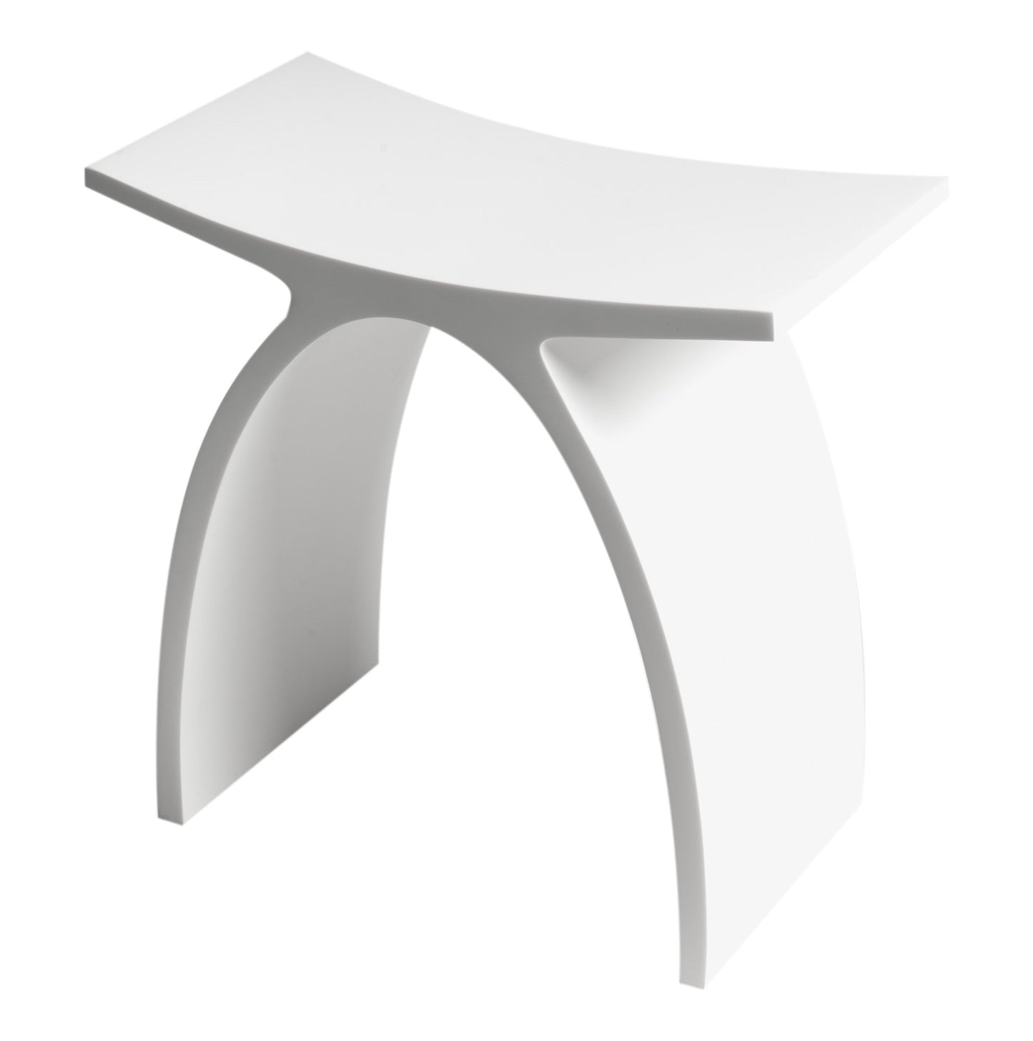 ALFI brand  ABST77 Arched White Matte Solid Surface Resin Bathroom / Shower Stool