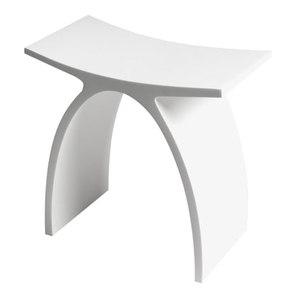 ALFI brand  ABST77 Arched White Matte Solid Surface Resin Bathroom / Shower Stool