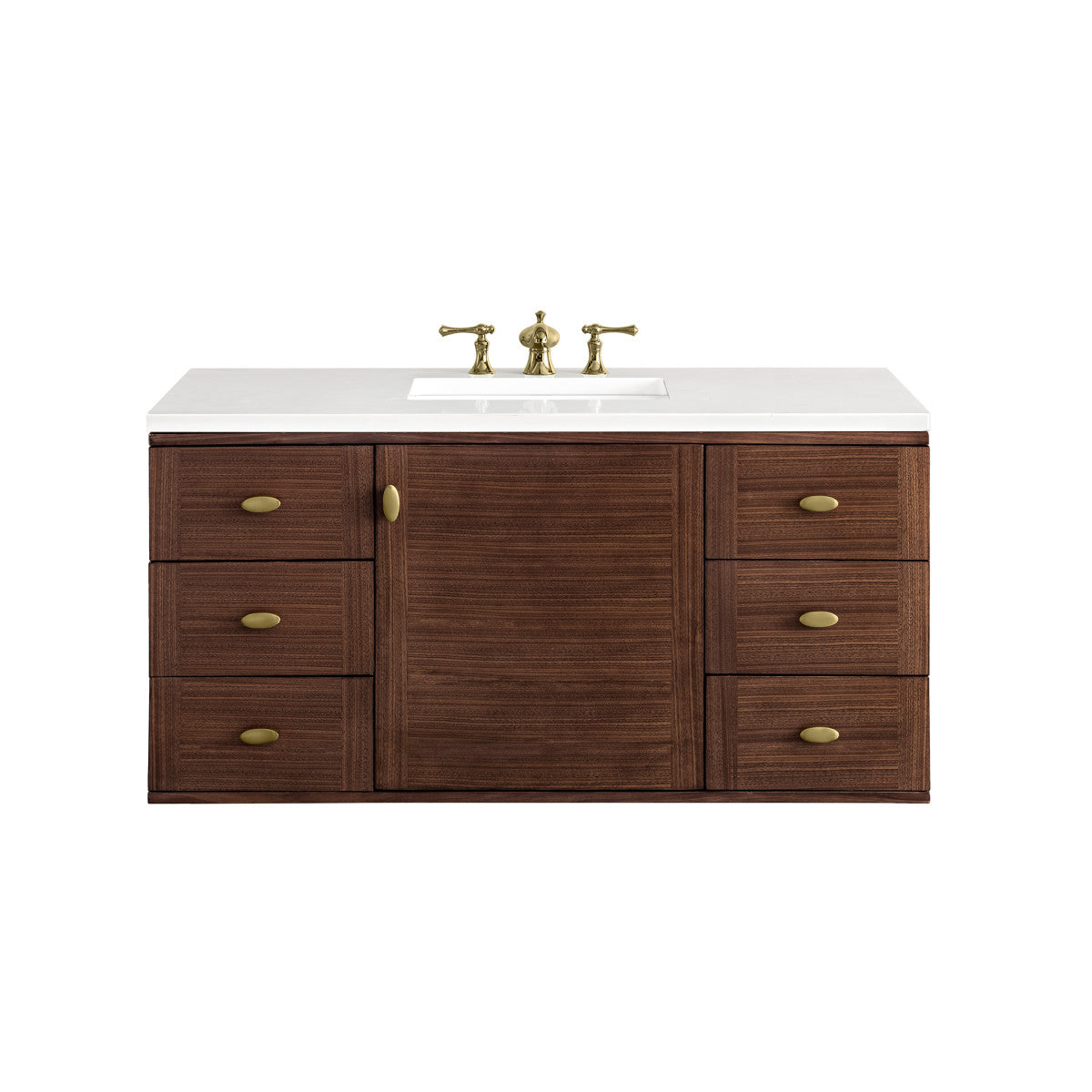 Amberly 48" Single Vanity Cabinet, Mid-Century Walnut