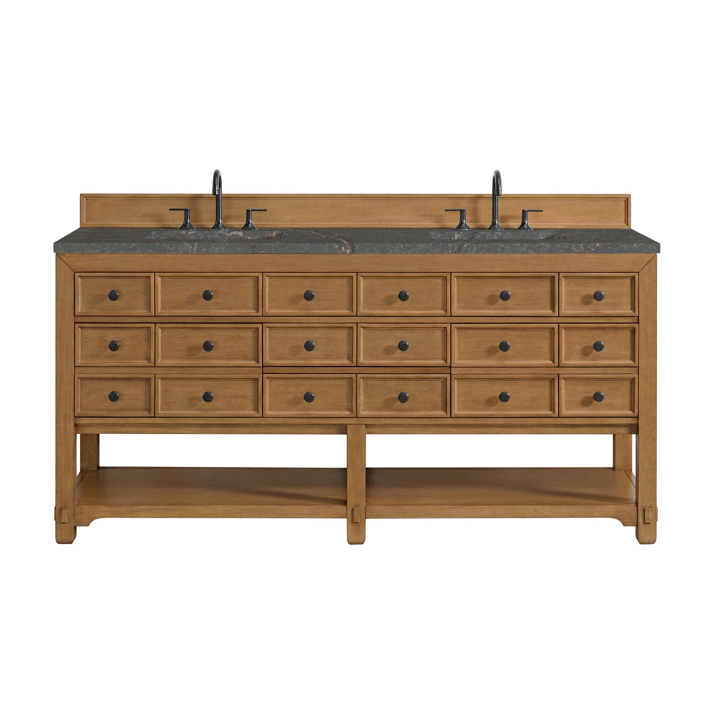 Malibu 72" Double Vanity Cabinet, Amber Birch