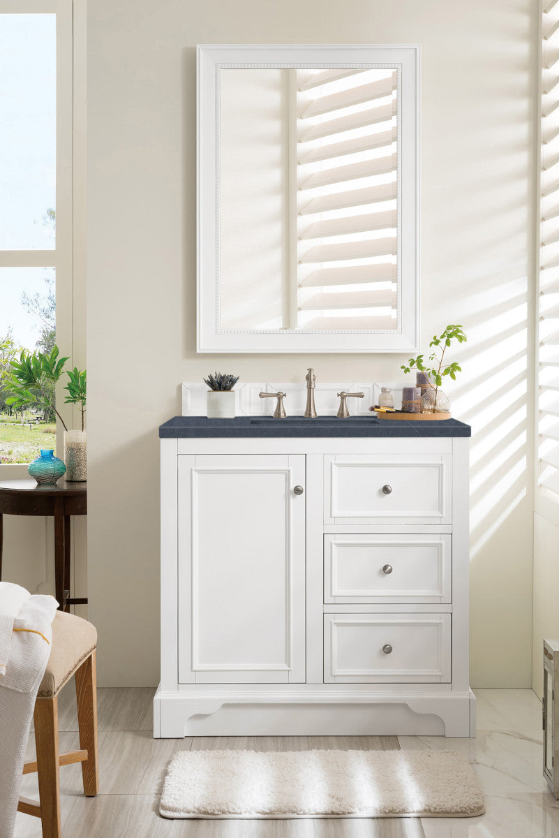 De Soto 36" Single Vanity Cabinet, Bright White