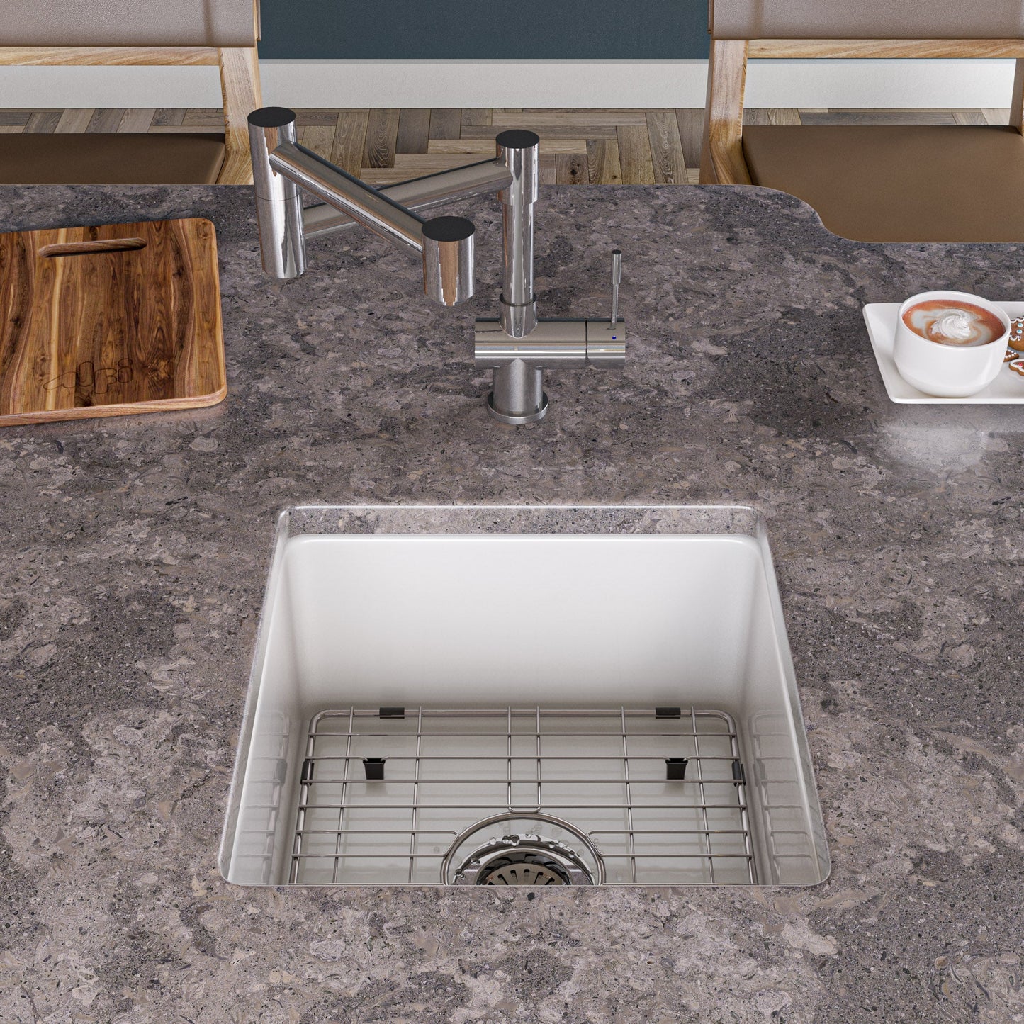 ALFI brand AB2038 Retractable Single Hole Kitchen Faucet