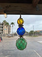 Triple Colored Net Glass Float- Nautical Decor