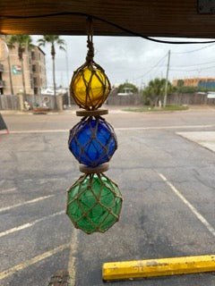 Triple Colored Net Glass Float- Nautical Decor