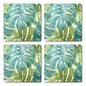 Tropical Green Absorbent Cork Back Coaster 4 Pack