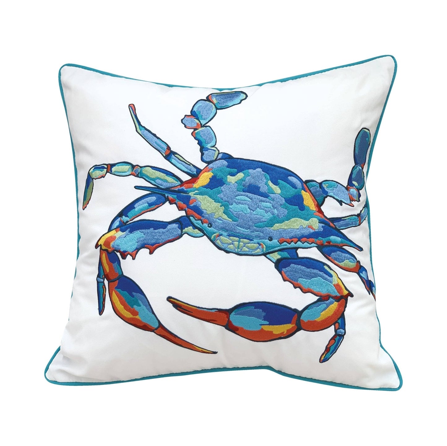 Tropical Punch Happy Crab Indoor/Outdoor Throw Pillow