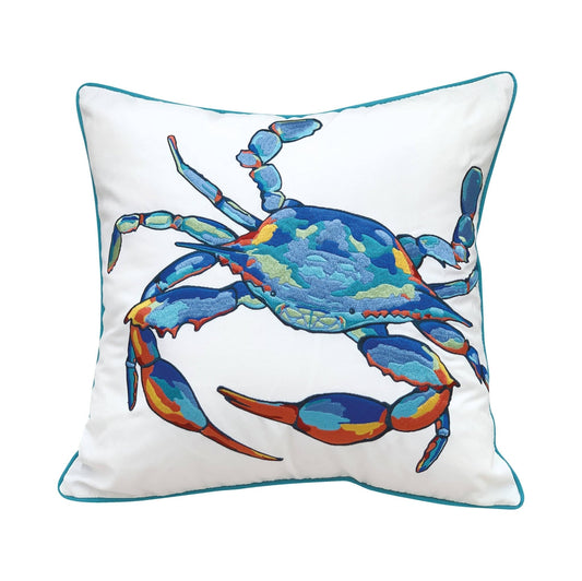 Tropical Punch Happy Crab Indoor/Outdoor Throw Pillow