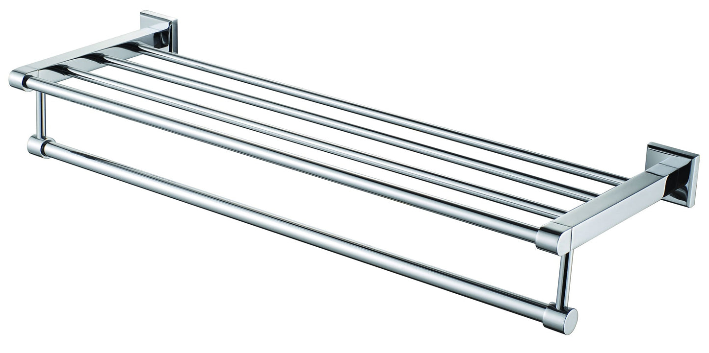 ALFI brand  AB9596 Polished Chrome 24 inch Towel Bar & Shelf Bathroom Accessory