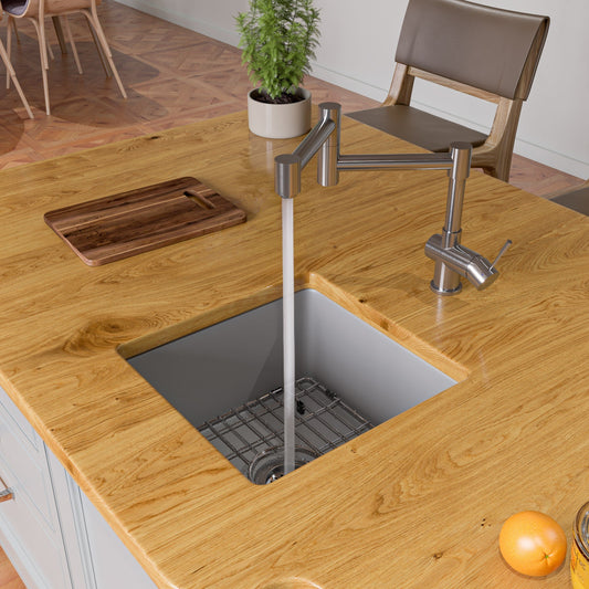 ALFI brand AB2038 Retractable Single Hole Kitchen Faucet