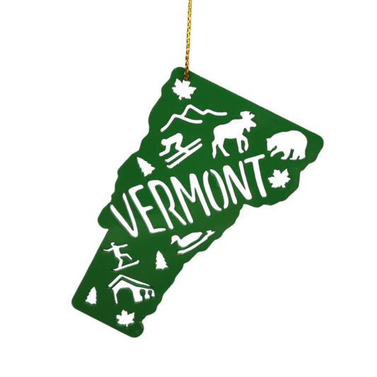 Cutout Metal Vermont Ornament