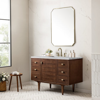 Amberly 48" Single Vanity Cabinet, Mid-Century Walnut