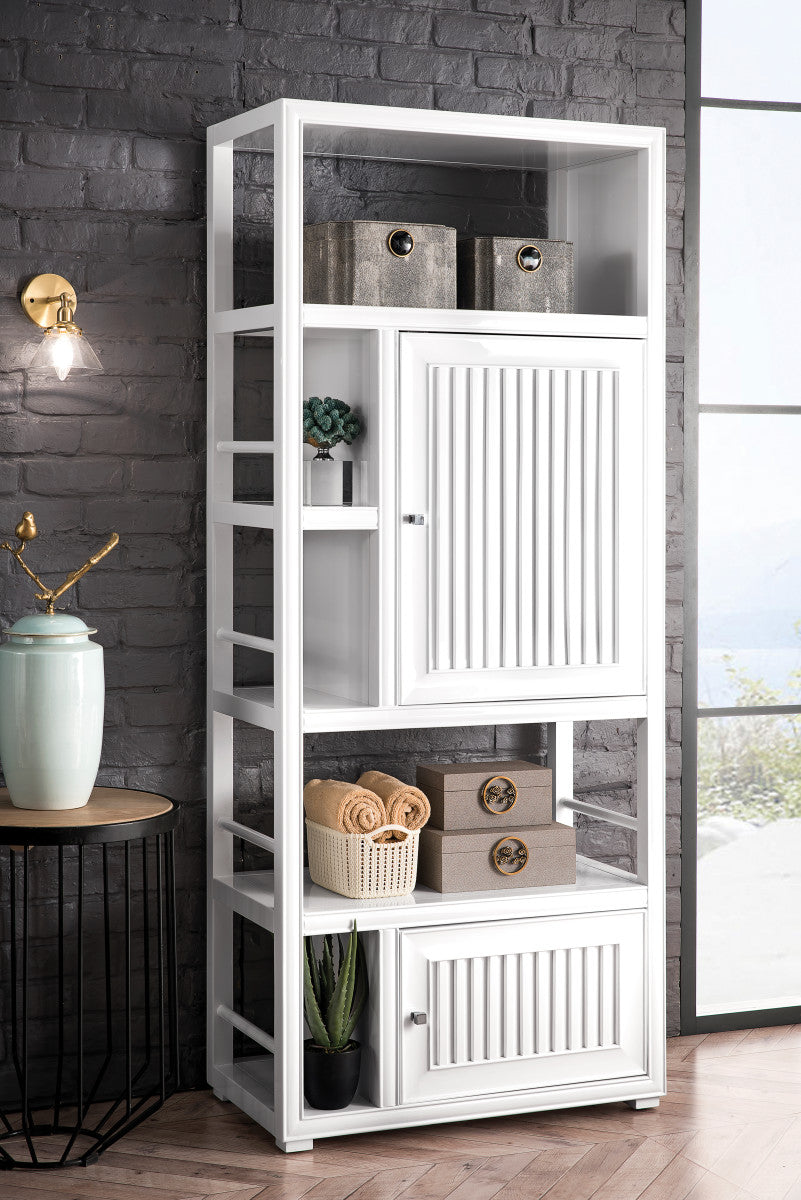 Athens 30" Double-Sided Linen Cabinet, Glossy White