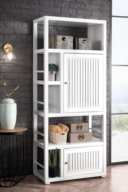 Athens 30" Double-Sided Linen Cabinet, Glossy White