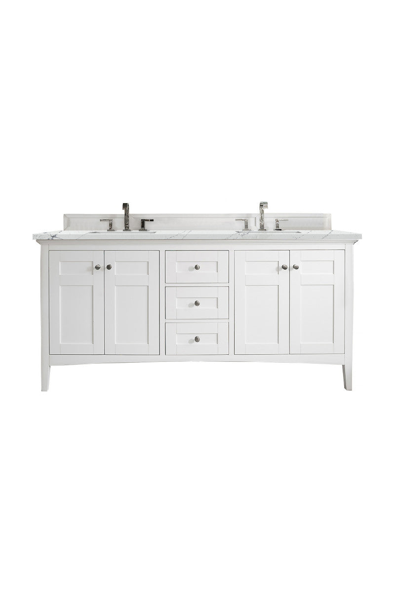 Palisades 72" Double Vanity Cabinet, Bright White