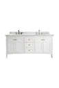 Palisades 72" Double Vanity Cabinet, Bright White