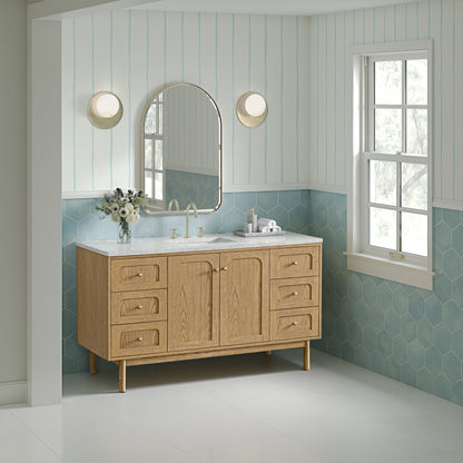 Laurent 60" Single Vanity, Light Natural Oak