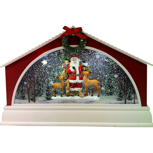 Santa and Reindeer Water Globe