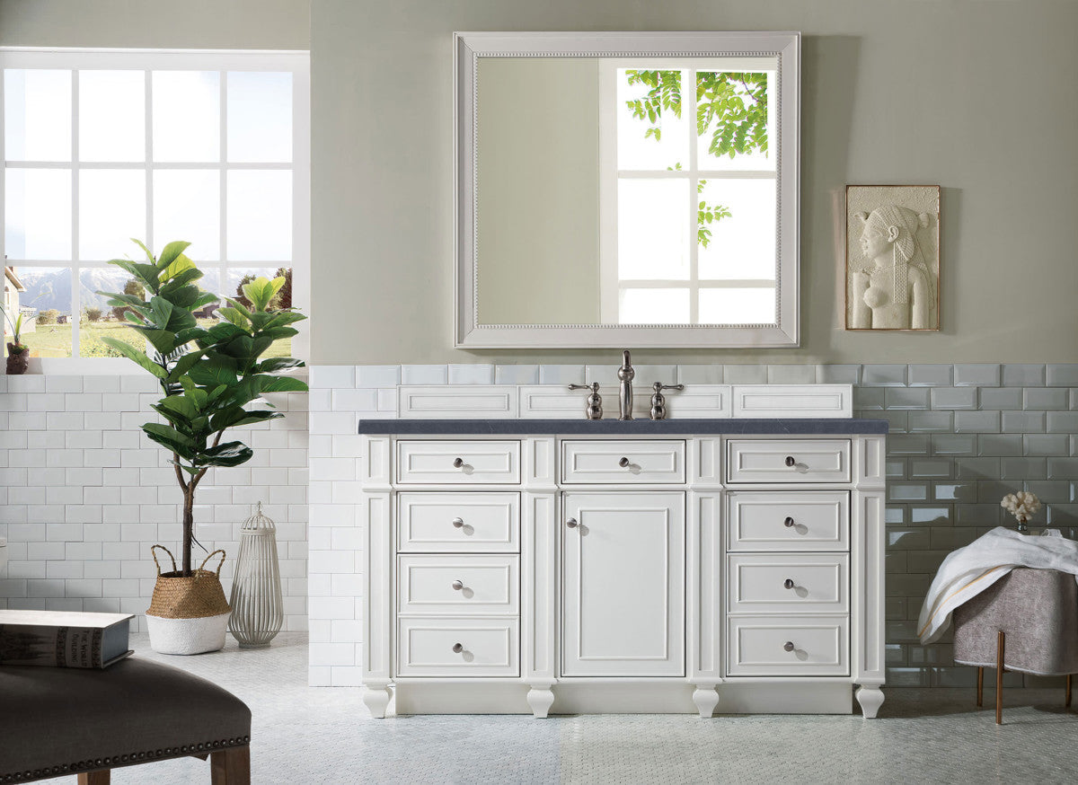 Bristol 60" Single Vanity Cabinet, Bright White