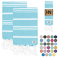 Istanbul Classic Turkish Hand Towel Set of 2 for Kitchen, Bath, Beach, Gym, and Yoga 17"x30"