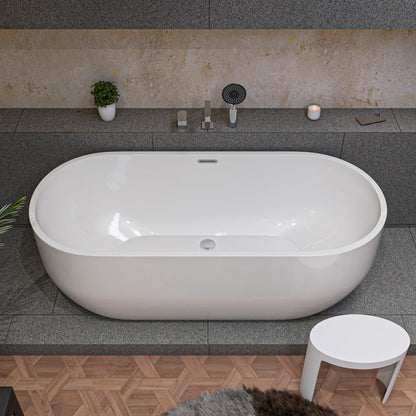 ALFI brand AB2703 Deck Mounted Tub Filler and Round Hand Held Shower Head
