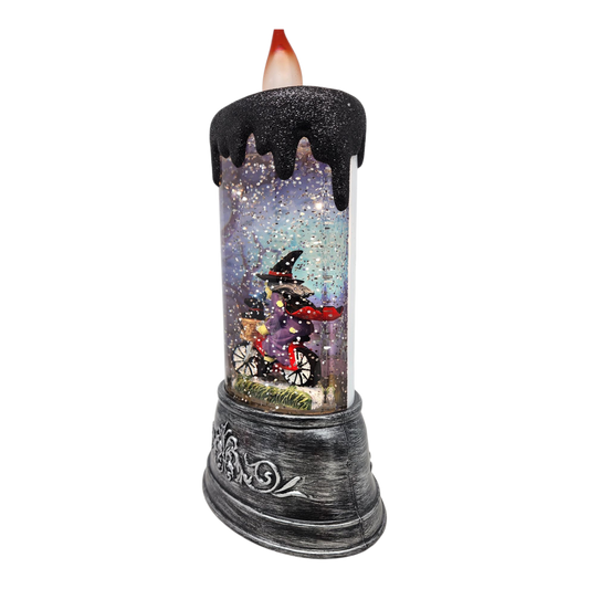 Enchanting Halloween Witch Waterglobe Candle