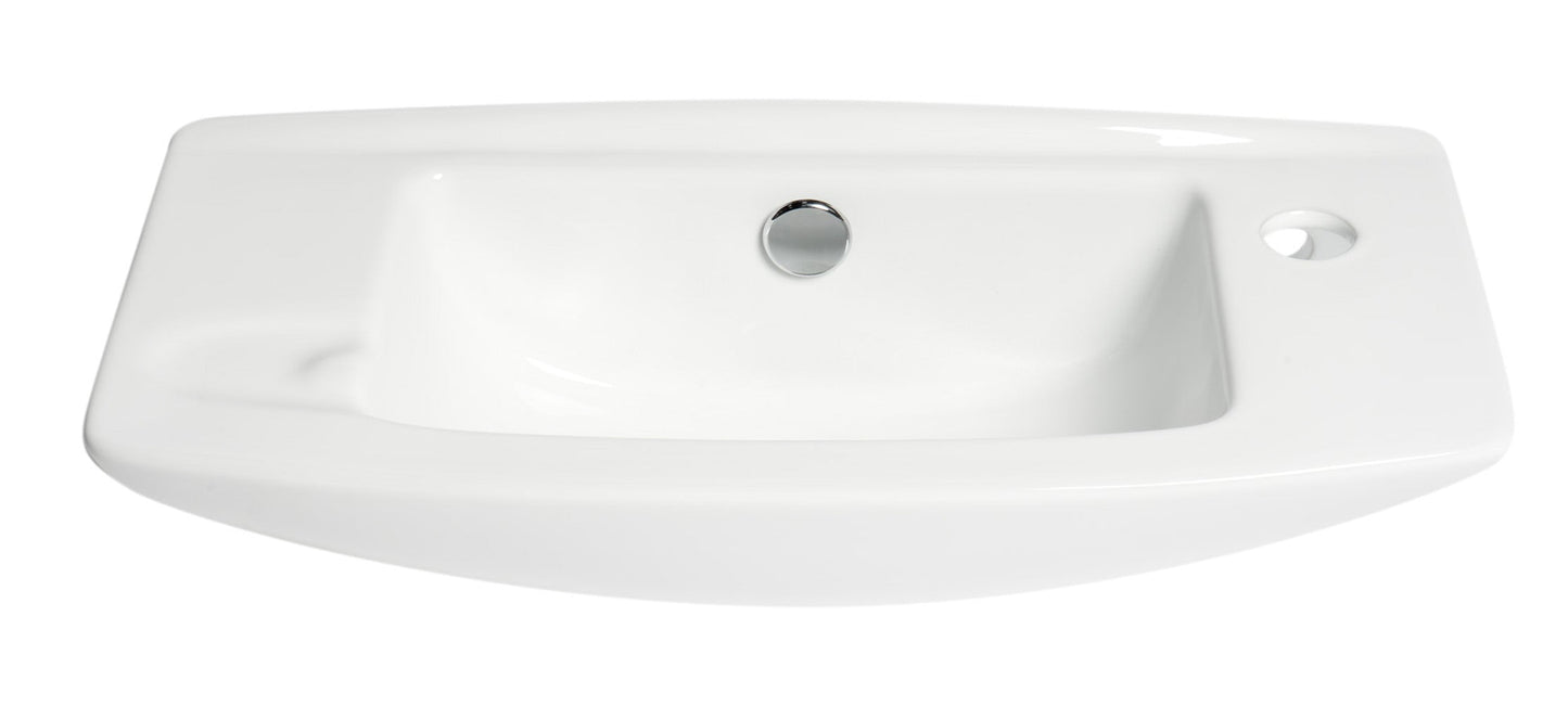 ALFI brand  ABC115 White 20" Small Wall Mounted Ceramic Sink with Faucet Hole