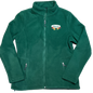 Women’s Full Zip Fleece Jacket – White Fall Leaves Oval Embroidery