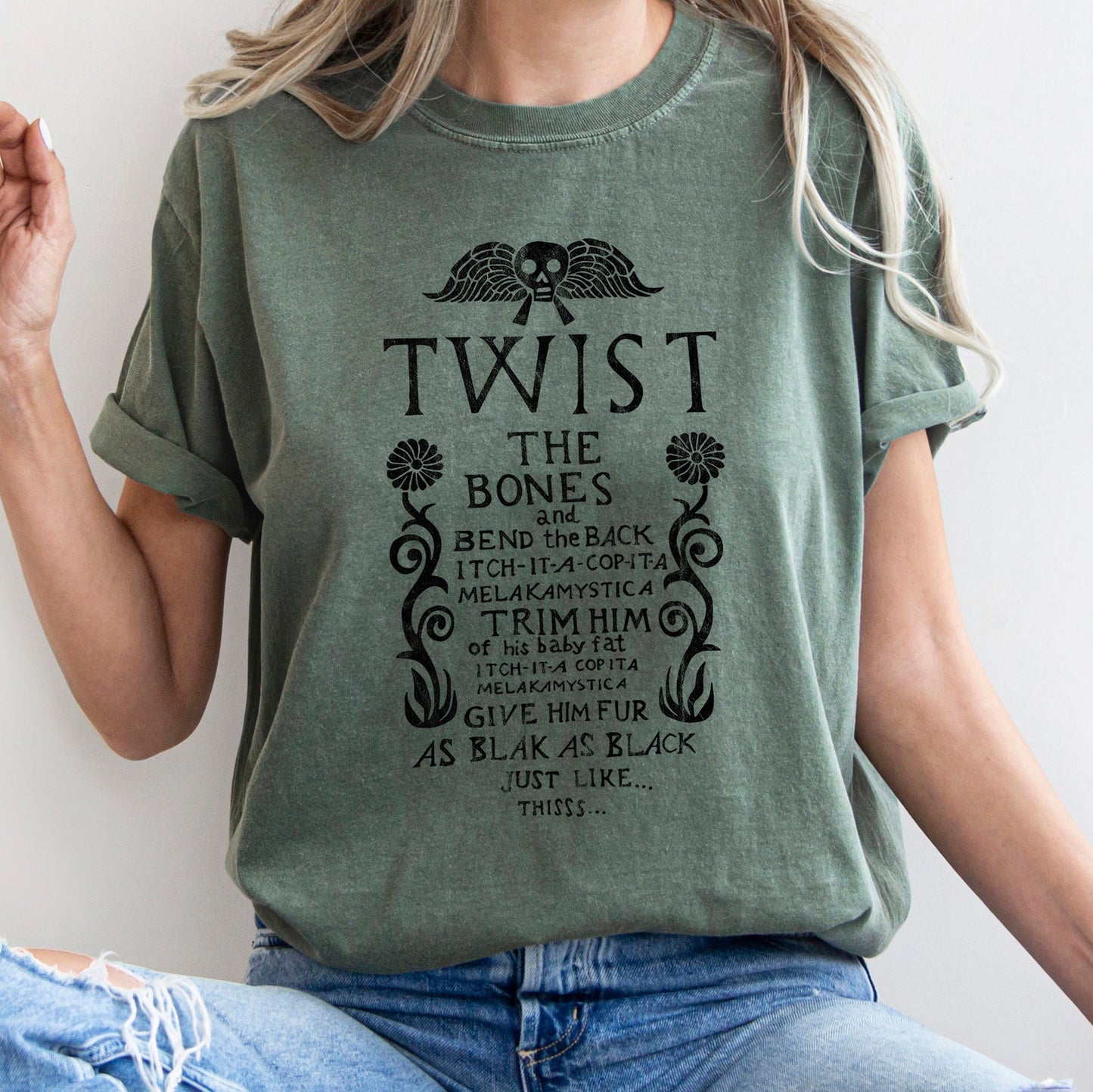 Twist The Bones Retro Halloween Comfort Colors Tshirt