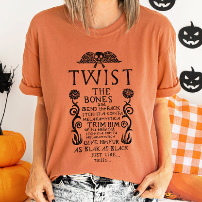 Twist The Bones Retro Halloween Comfort Colors Tshirt