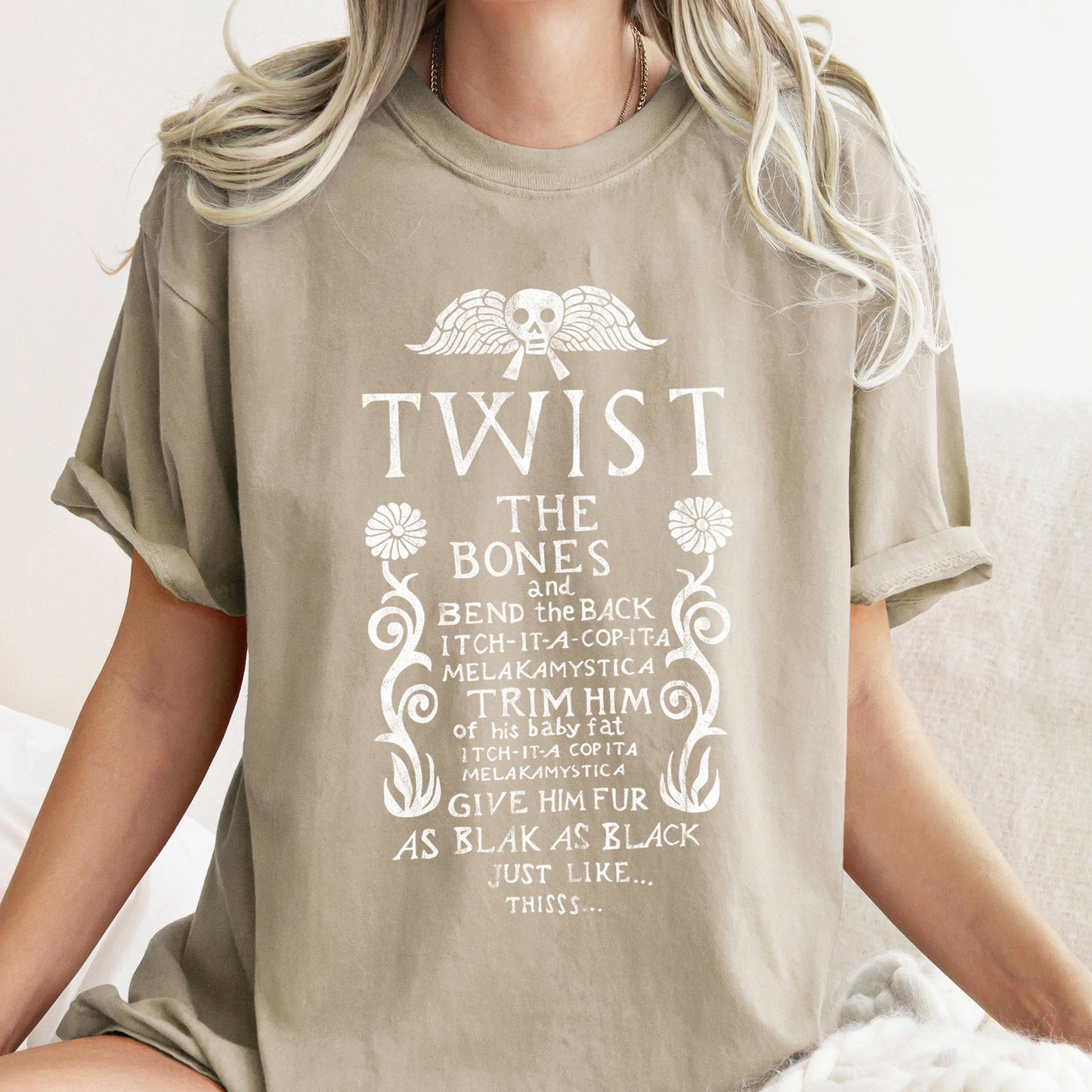 Twist The Bones Retro Halloween Comfort Colors Tshirt