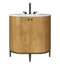 Bellamy 36" Single Vanity, Rustic Oak w/ Carrara Marble Top