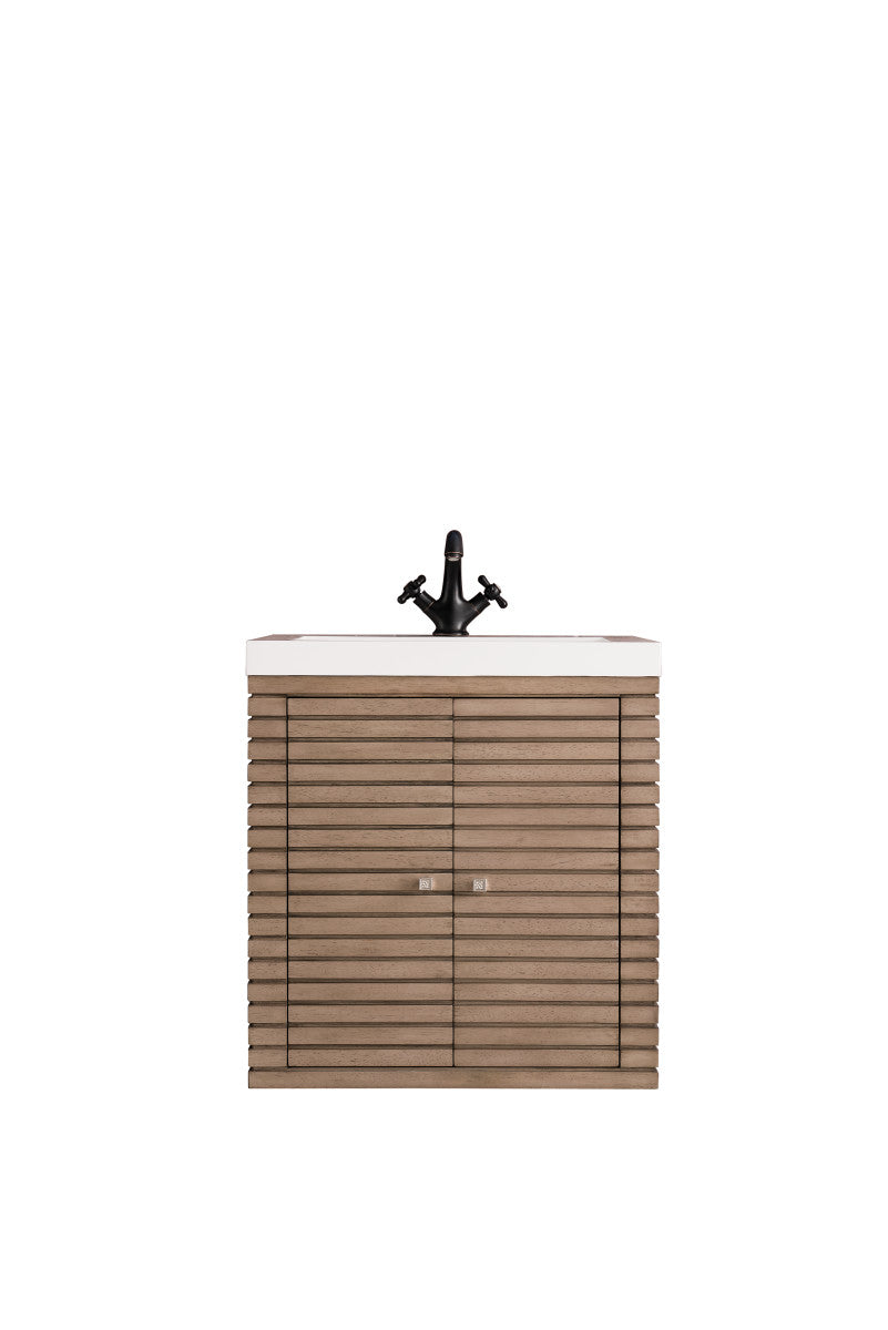 Linden 24" Single Vanity with White Glossy Composite Stone Top