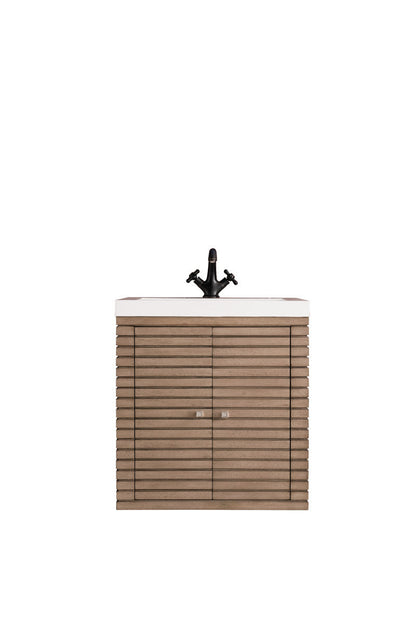 Linden 24" Single Vanity with White Glossy Composite Stone Top