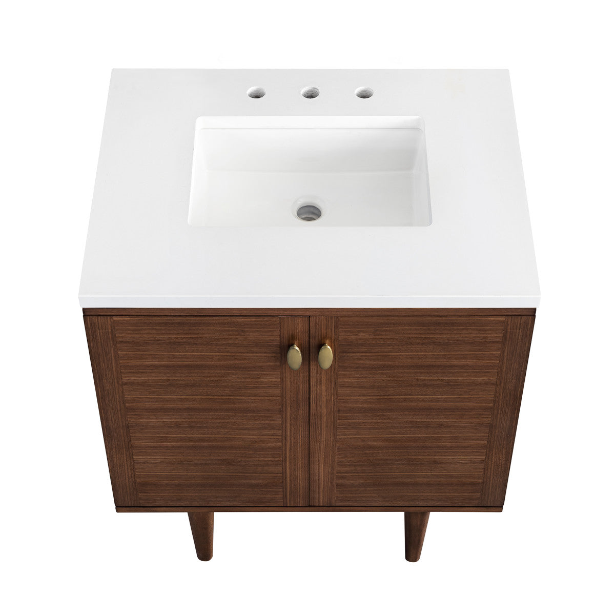 Amberly 30" Single Vanity Cabinet, Mid-Century Walnut