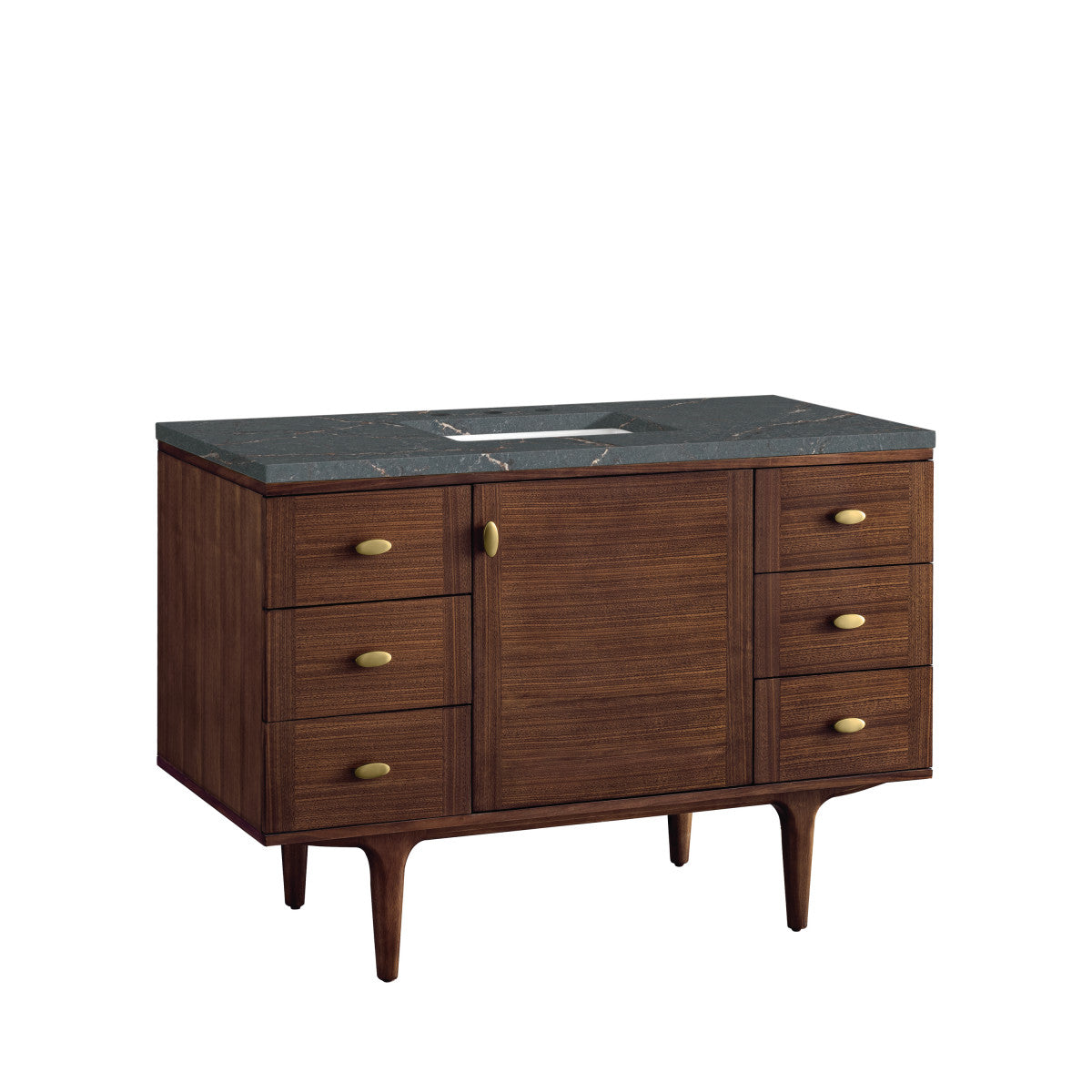 Amberly 48" Single Vanity Cabinet, Mid-Century Walnut