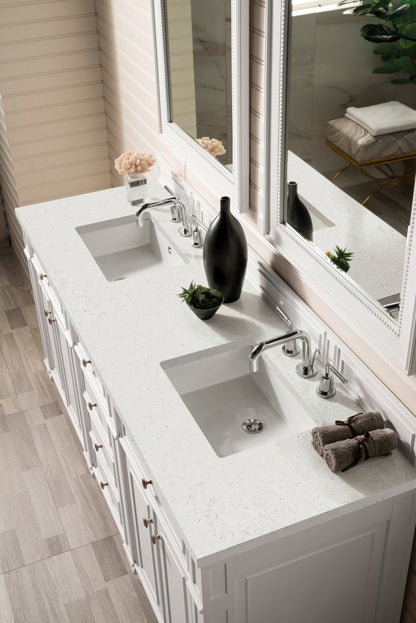 Bristol 72" Double Vanity Cabinet, Bright White