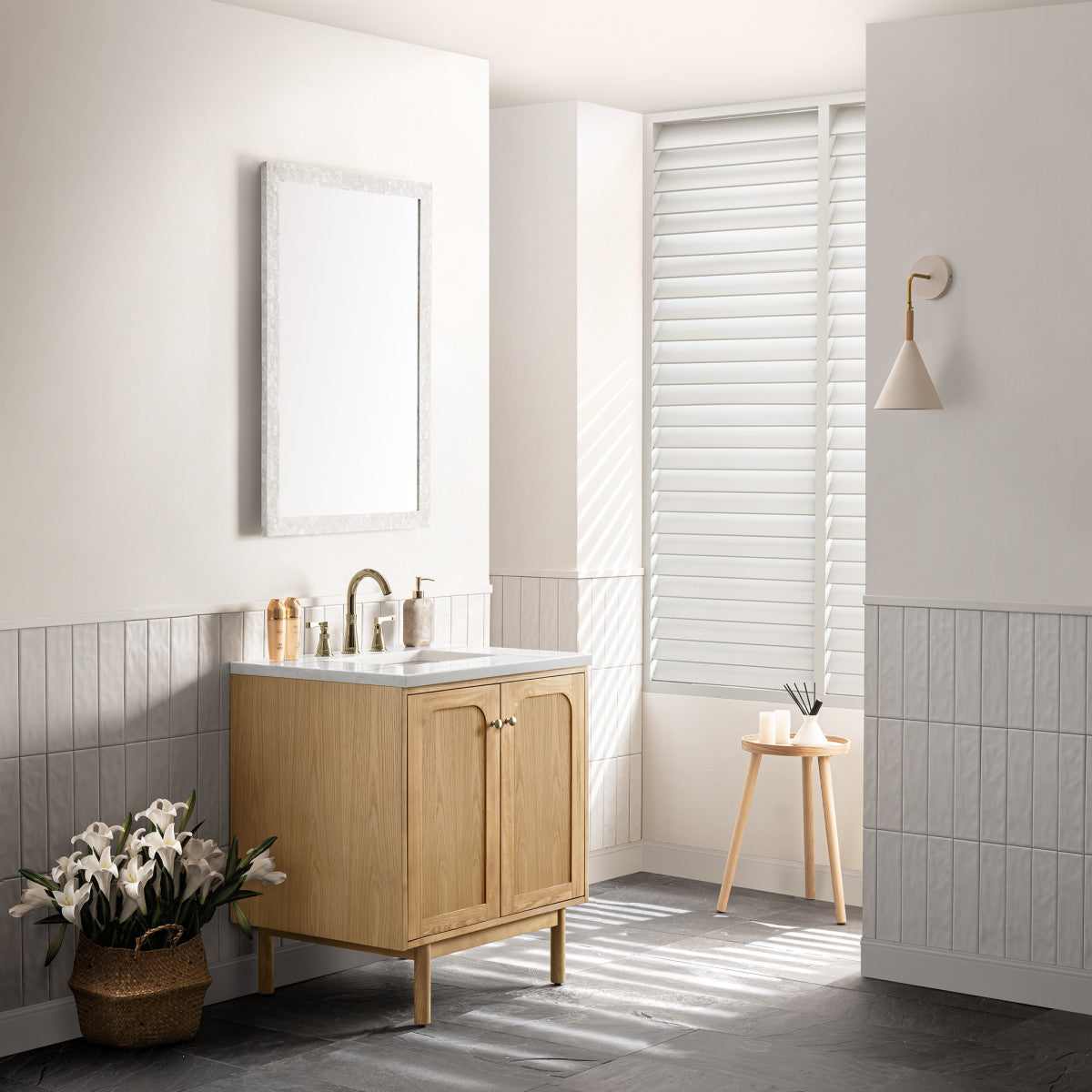 Laurent 30" Single Vanity Cabinet, Light Natural Oak
