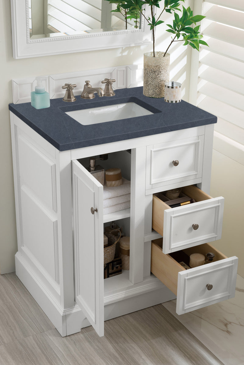 De Soto 30" Single Vanity Cabinet, Bright White
