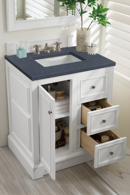 De Soto 30" Single Vanity Cabinet, Bright White