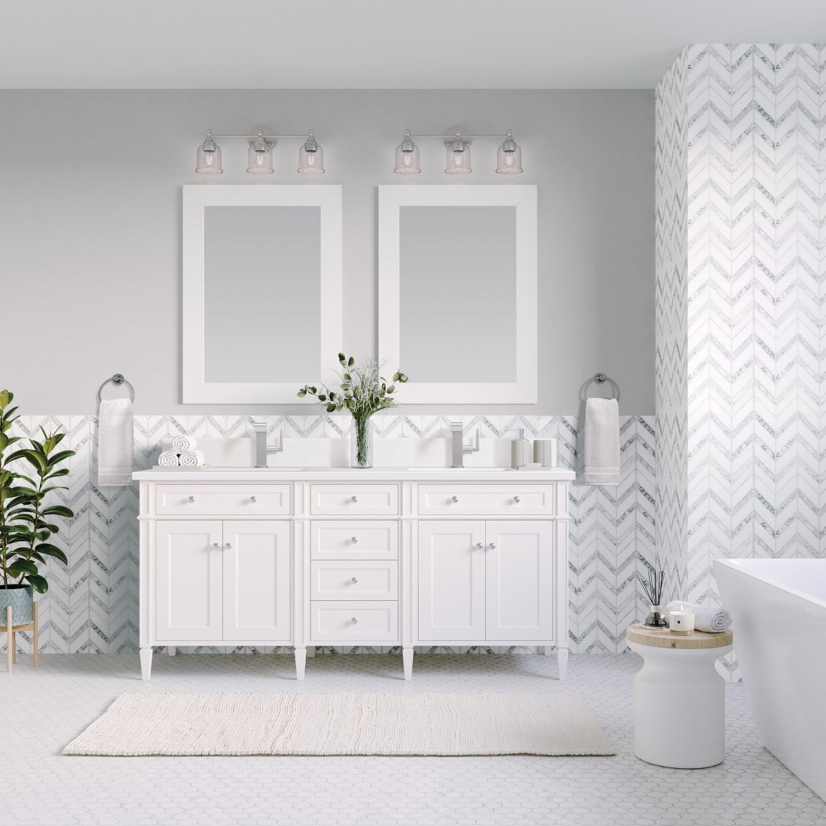 Brittany 60" Double Vanity in Bright White