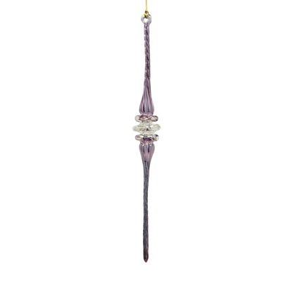 Amethyst Spiral Icicle Ornament