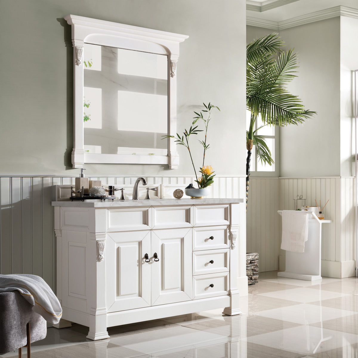 Brookfield 48" Single Vanity Cabinet, Bright White