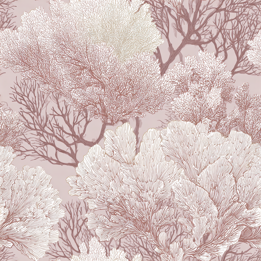 Blush Coral Forest Wallpaper