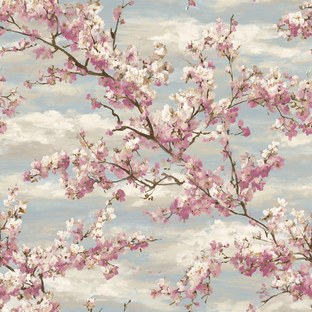 Clouded Sakura Sky Wallpaper