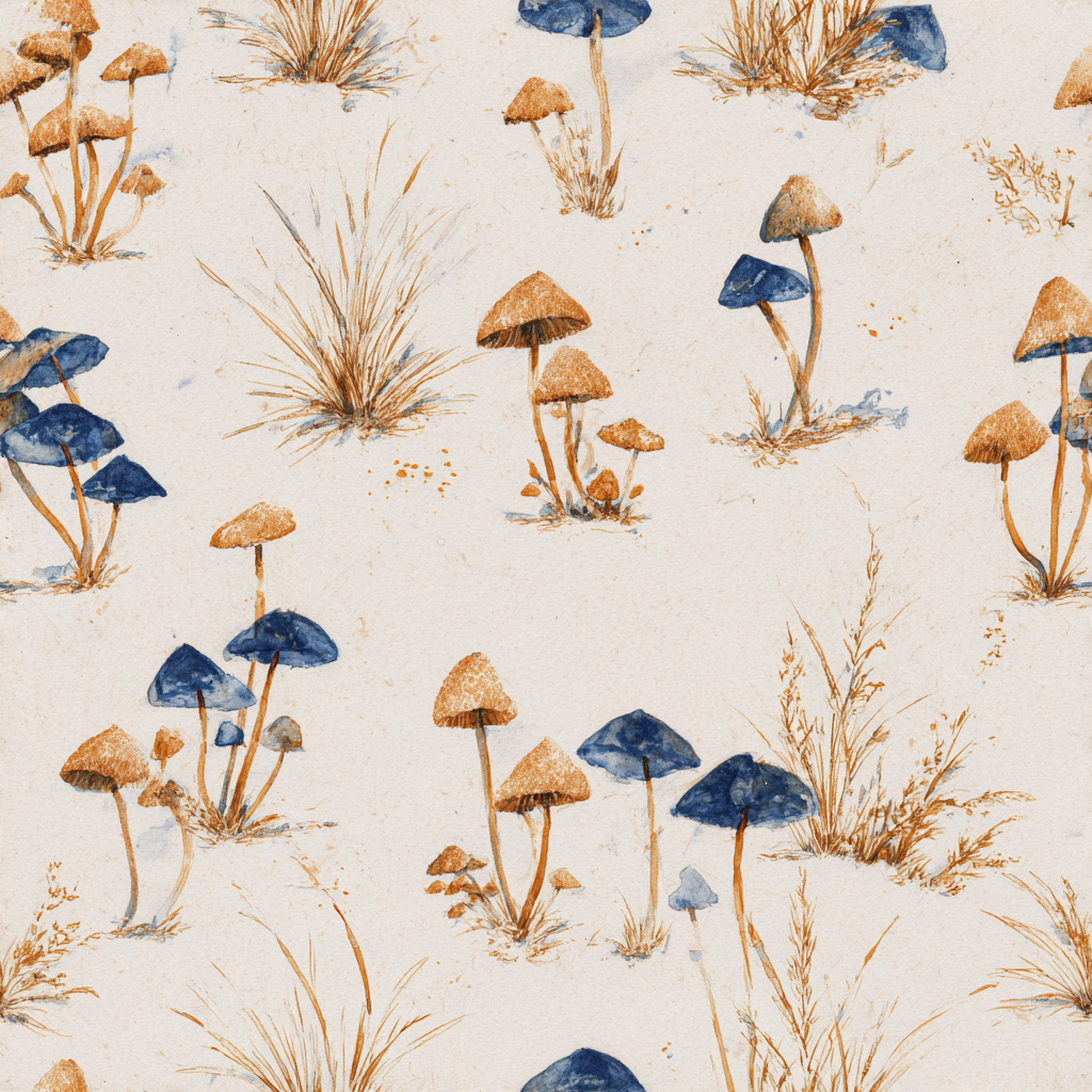 Indigo Mycelia Wallpaper