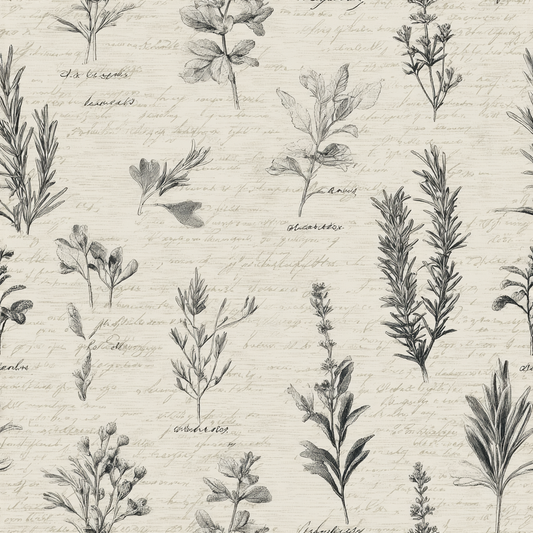 Herbarium Scroll Wallpaper