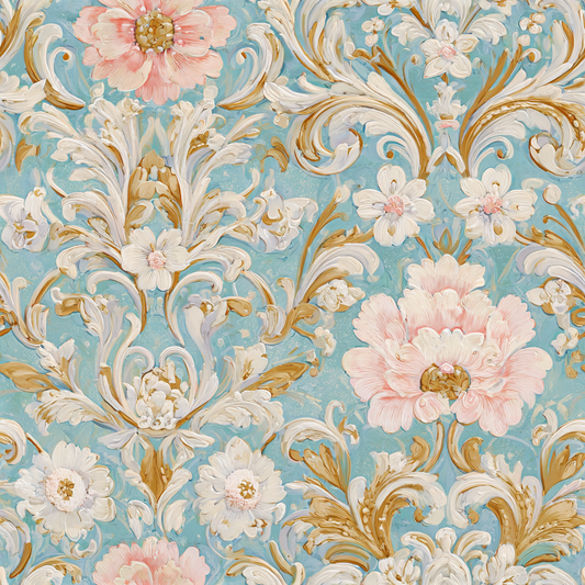 Azure Fleurs Wallpaper