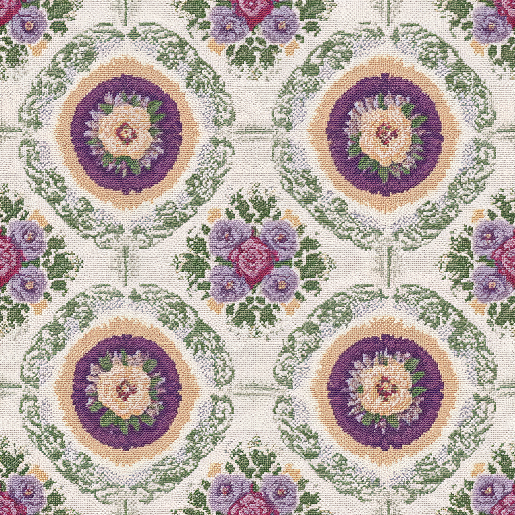 Stitch & Rosette Revival Wallpaper