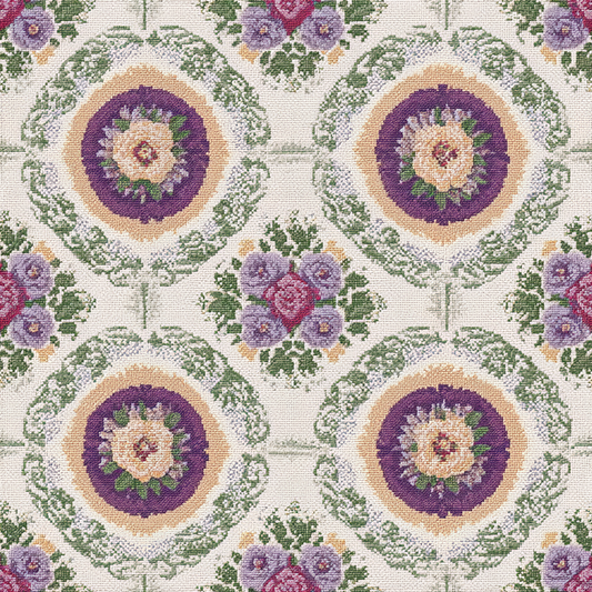 Stitch & Rosette Revival Wallpaper